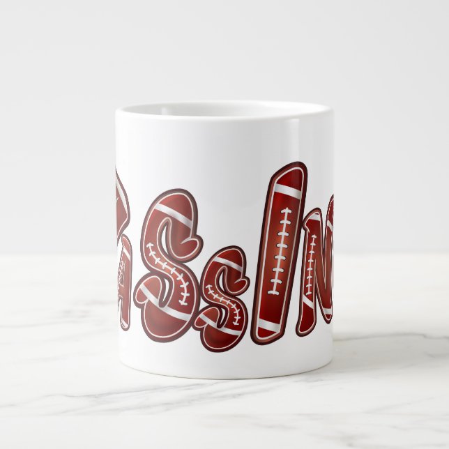 Grande Caneca de café do quarterback de futebol americano (Frente)