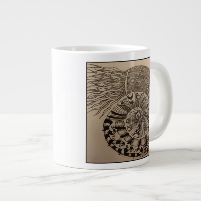 Grande Caneca de café embutida (Frente Esquerda)