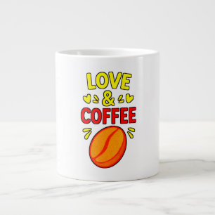 Grande Caneca de Café Engraçada – Amor & Café
