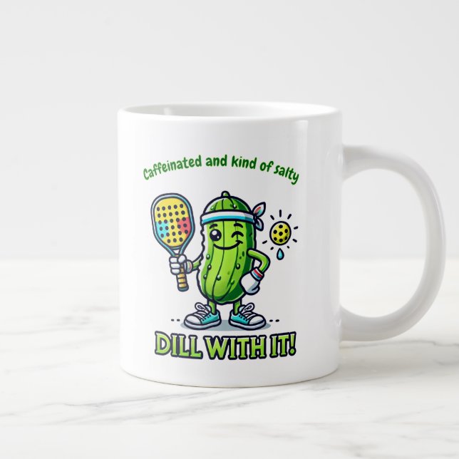 Grande Caneca de café engraçada de pickleball, utensílios (Direita)