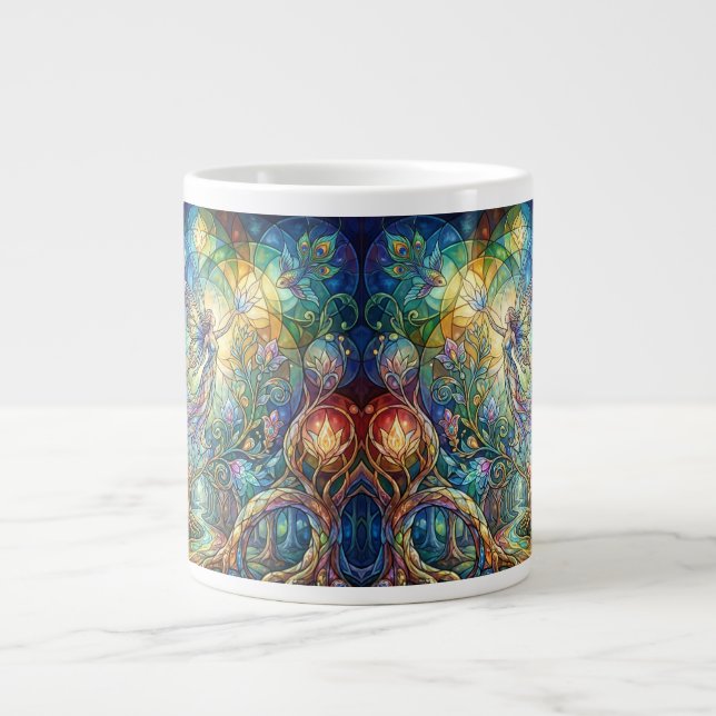 Grande Caneca de Café Fantasia Florestal (Frente)