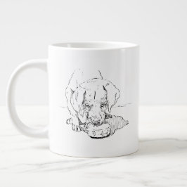 Grande Caneca de Café Filhote de Labrador, Arte de Mãe de