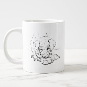 Grande Caneca de Café Filhote de Labrador, Arte de Mãe de