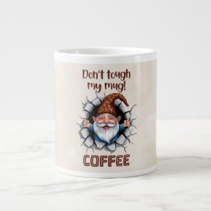 Grande Caneca de Café Gnome Divertido – “Não Toque na Min
