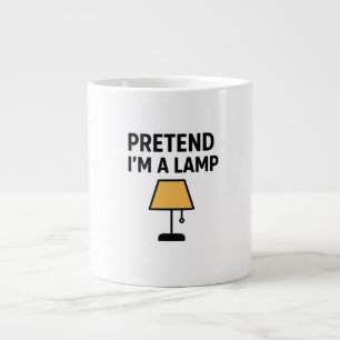 Grande Caneca de café ilustrada Finja que sou uma lâmpada