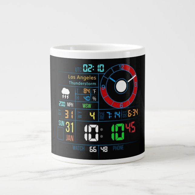 Grande Caneca de Café Interface de Desenvolvedor Cyberpun (Frente)