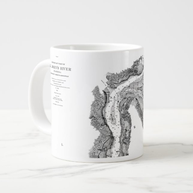 Grande Caneca de café John's River 1856 da Rua de Jackson (Frente Esquerda)