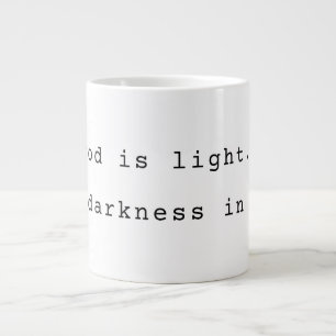 Grande Caneca de Café Jumbo "Deus é Luz" Moderna