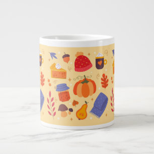 Grande Caneca de Café Jumbo Outono Aconchegante e Caprich