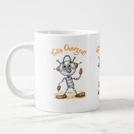 Grande Caneca de Café Jumbo Robô de Desenho Fofo