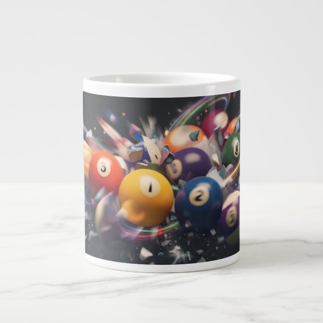 Grande Caneca de Café no Estilo Bola de Sinuca  (Frente)