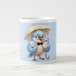 Grande Caneca de Café Pai Pássaro Presente de Amor Famili