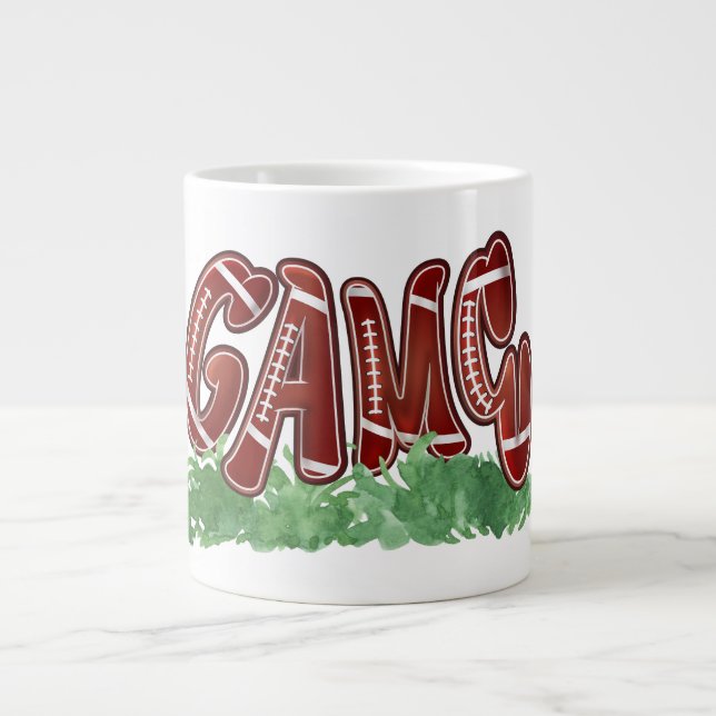 Grande Caneca de café para dia de jogo de futebol america (Frente)