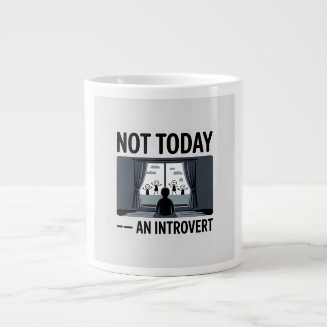 Grande Caneca de Café para Introvertido Engraçado — Prese (Frente)