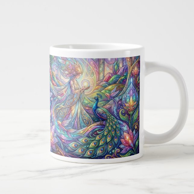 Grande Caneca de Café Pavão Fantasia (Direita)