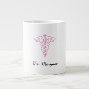 Grande Caneca de Café Personalizada Caduceu Médico