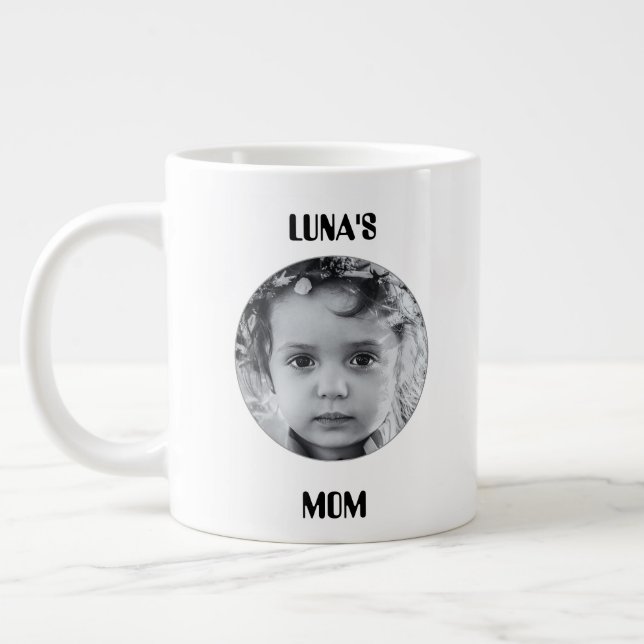 Grande Caneca de Café Personalizada com Imagem e Nome (Esquerda)