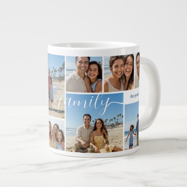 Grande Caneca de Café Personalizada com Memórias da Famíl (Frente Esquerda)