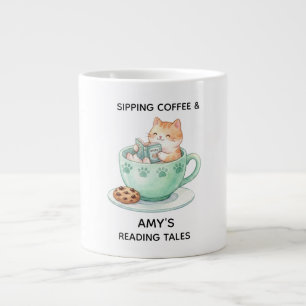 Grande Caneca de Café Personalizada com Nome para Leitore