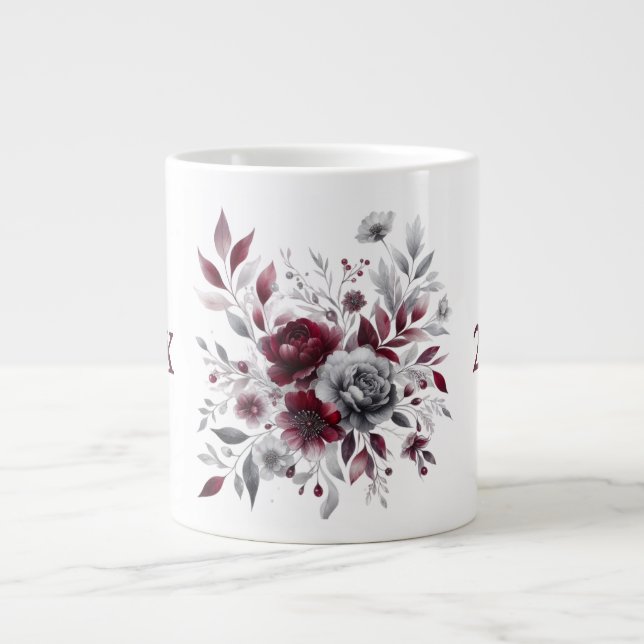 Grande Caneca de café personalizada floral (Frente)