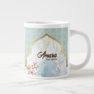 Grande Caneca de Café Personalizada para Noiva – Azul Cla