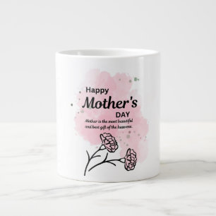 Grande Caneca de Café PinkFloral Dia das Mães Feliz