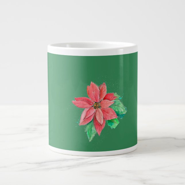 Grande Caneca de café Poinsettia (Frente)