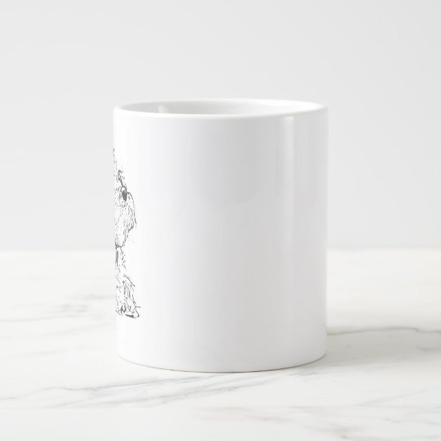 Grande Caneca de Café Schnauzer Miniatura, Amante de Cach (Frente)