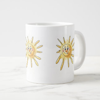 Grande Caneca de Café Sol Fofo - Sol Cartoon Feliz