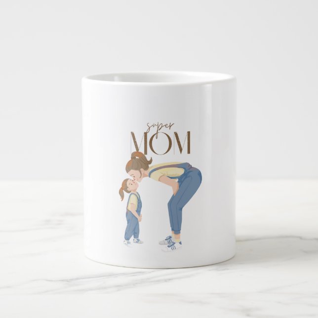 Grande caneca de café super mamãe (Frente)