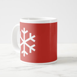 Grande Caneca de Café Vermelha Gigante Natal Floco de Nev