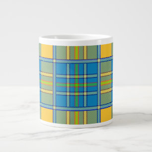 Grande caneca de café xadrez escocês tartan