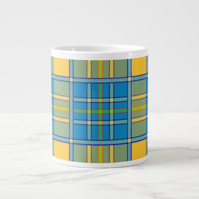 Grande caneca de café xadrez escocês tartan (Frente)