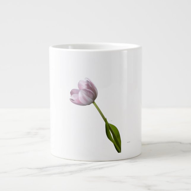 Grande Caneca de Chá e Café com Foto de Tulipa Rosa (Frente)