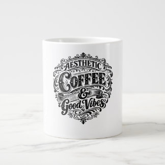 Grande Caneca Especial Citação de Café Estética Vintage |