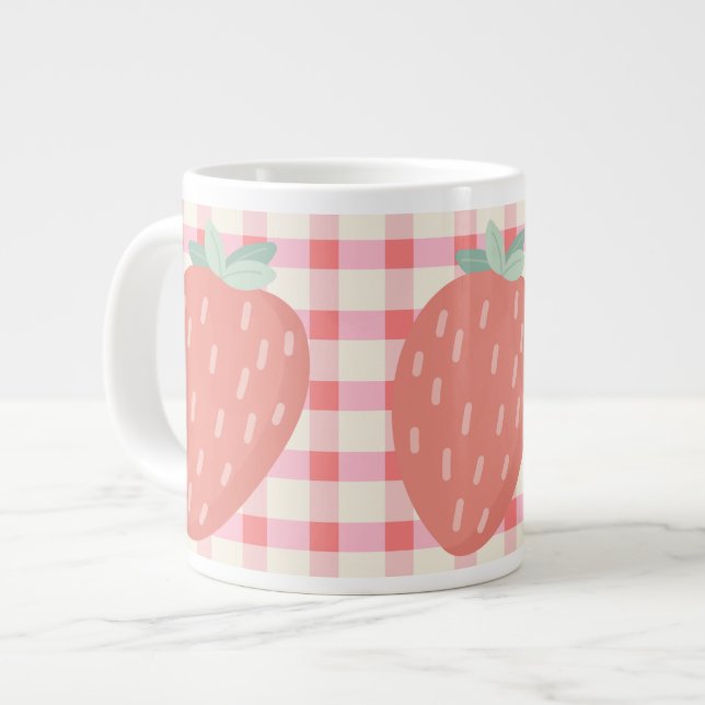 Grande Caneca especial de café 🌸 morango (Frente Esquerda)
