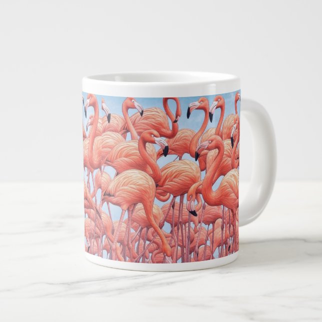 Grande Caneca Flamingo, Caneca de Café Jumbo (Frente Esquerda)