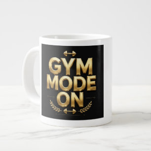 Grande Caneca Gym Mode On Dourada - Caneca de Café de Fit