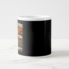 Grande Caneca Preta de Café do Dia das Bruxas para Enferm