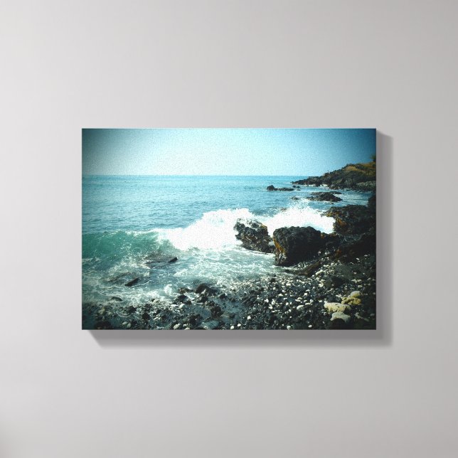 Grande canvas de cenário de ondas da ilha (Frente)