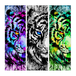 Grande Canvas Tiger Head - Impressão Tiger Triptyc