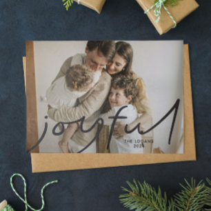 Grande Cartão com fotos de Natal - preto