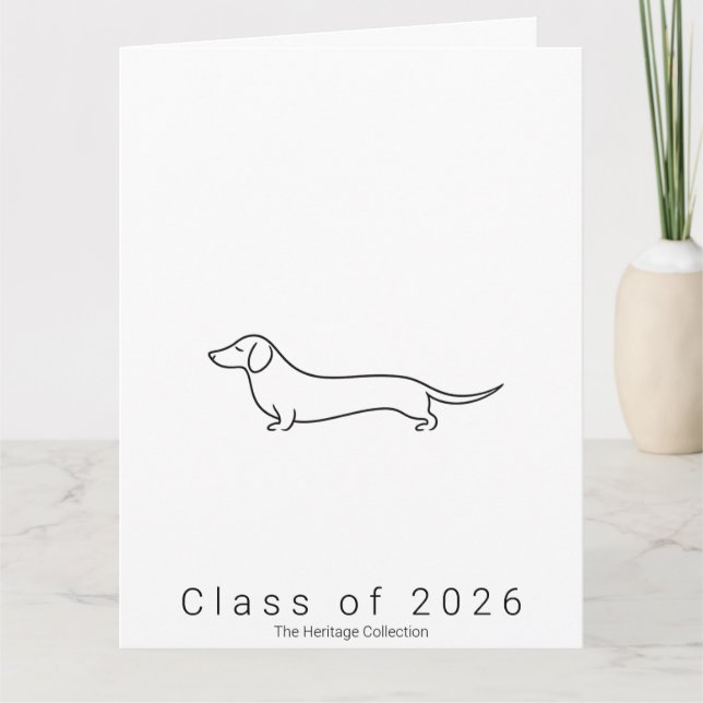Grande Cartão de Graduação de Dachshund Turma de 2 (Frente)
