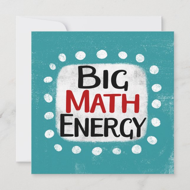 Grande Cartão de Saudação de Energia da Matemática (Frente)