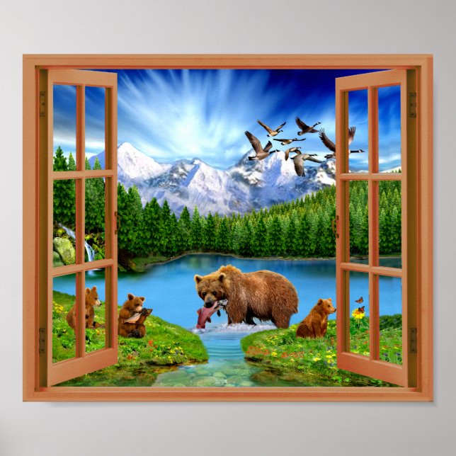 Grande Cartaz de Poster de Janela Falsa Wilderness (Frente)