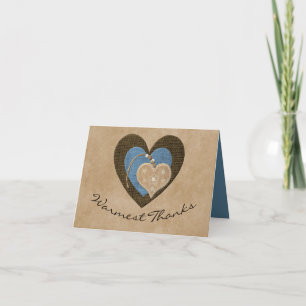 Grande Cartões de agradecimentos com Corações