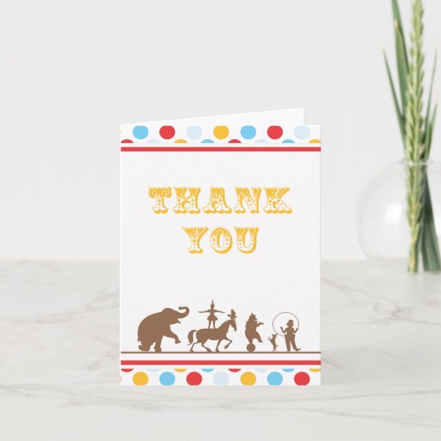 Grande Cartões de agradecimentos de circo superior (Frente)