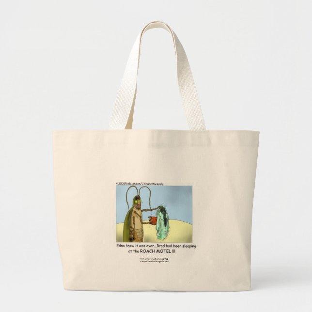 Grande Cartoon do Roach Motel numa Bolsa Tote de Qualidad (Frente)