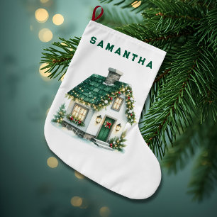 Grande Casa de Natal com Luzes Meia de Crianças