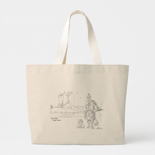 Grande Castle Stalker, Argyll Escócia Bolsa Tote (Verso)